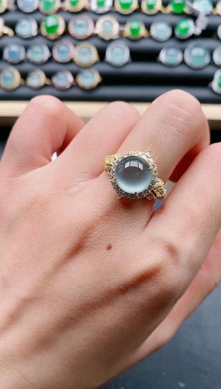 【闪购商品】翡翠戒指银S925镶嵌111111