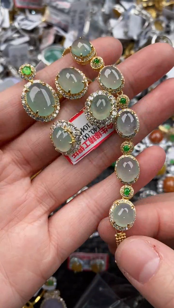 银S925镶嵌戒指翡翠999              5