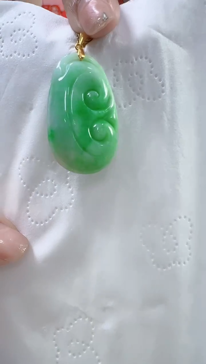 【闪购商品】翡翠颈饰未镶嵌孤品如意宽20高32厚7