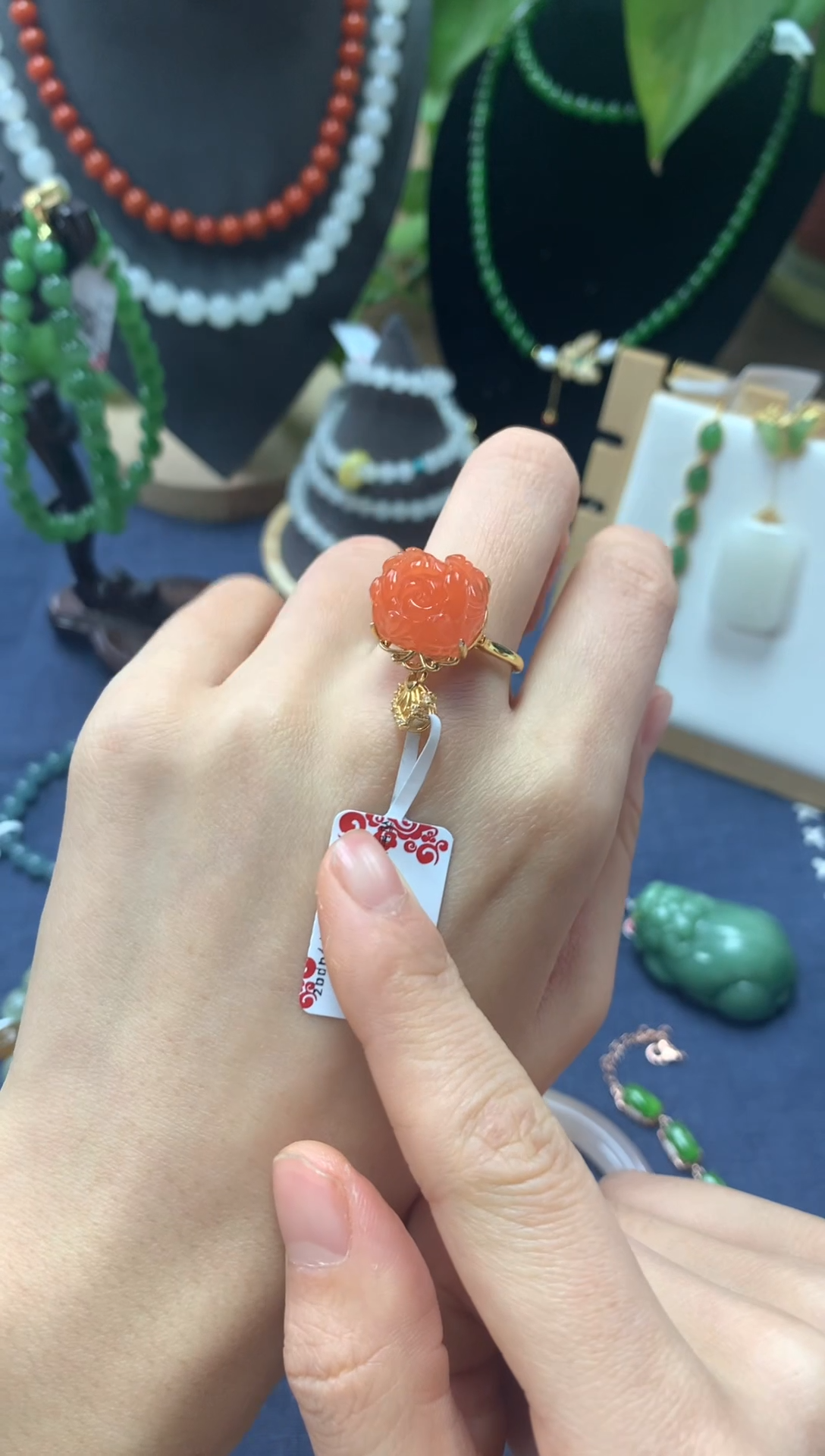 【闪购商品】南红玛瑙戒指银S925镶嵌fs