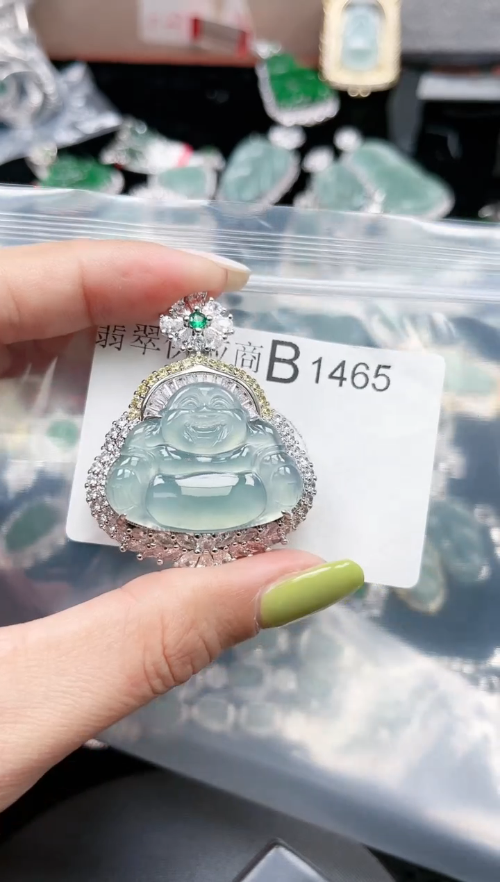 【闪购商品】翡翠颈饰未镶嵌赠皮绳1465