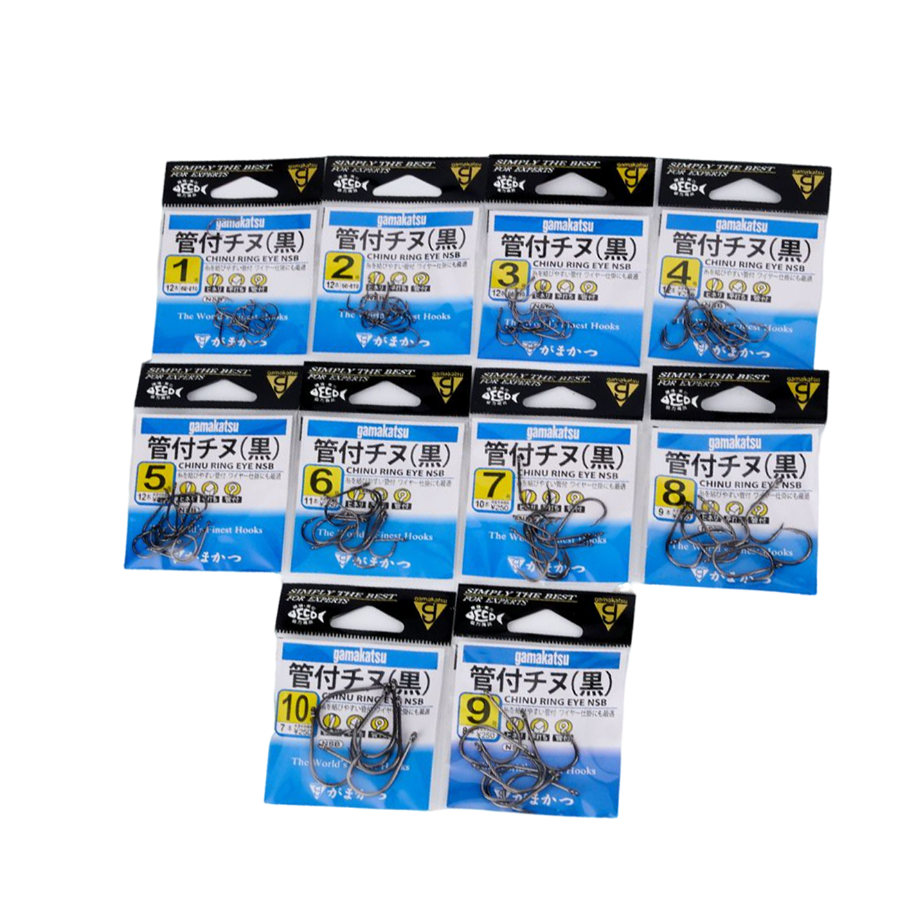 伽马卡兹鱼钩日本进口钓鱼原装进口管付千又（黑）垂钓小用品日本