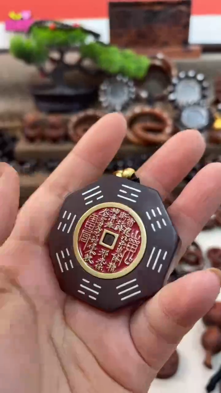 木枣木镶银八角山花