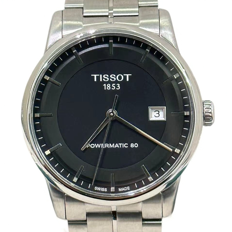 99新 Tissot/天梭 豪致/臻耀/男机械黑盘钢带/T086/公价6050/41MM