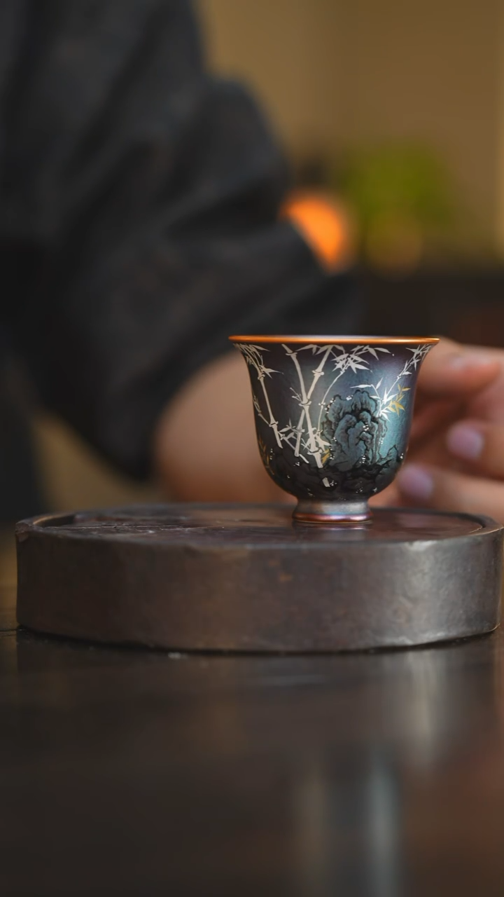 瓷片113柴房陶瓷柴烧影竹主人杯