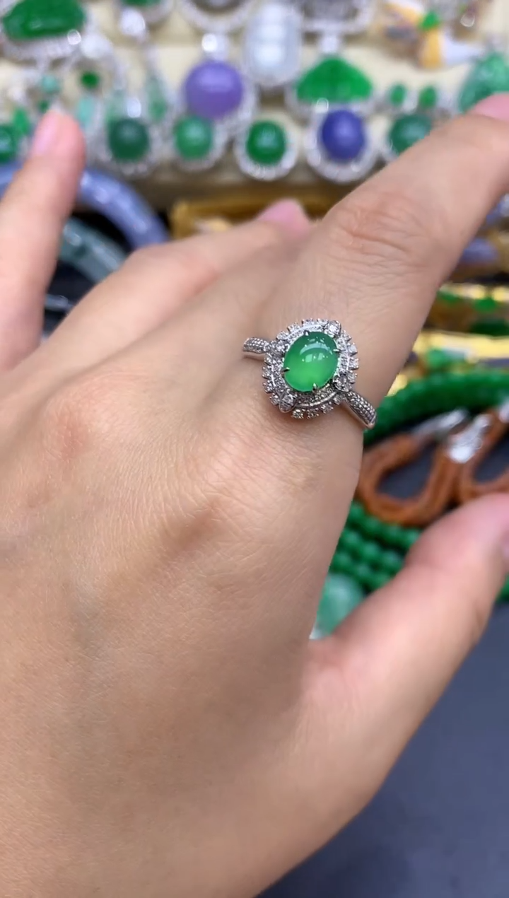 18K金镶嵌戒指翡翠399-中国好珍宝