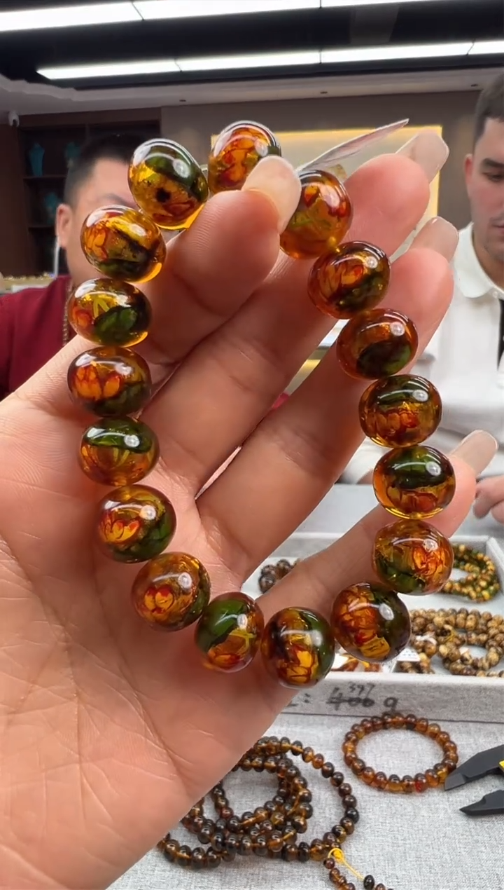 【闪购商品】琥珀手链未镶嵌68秒拍号