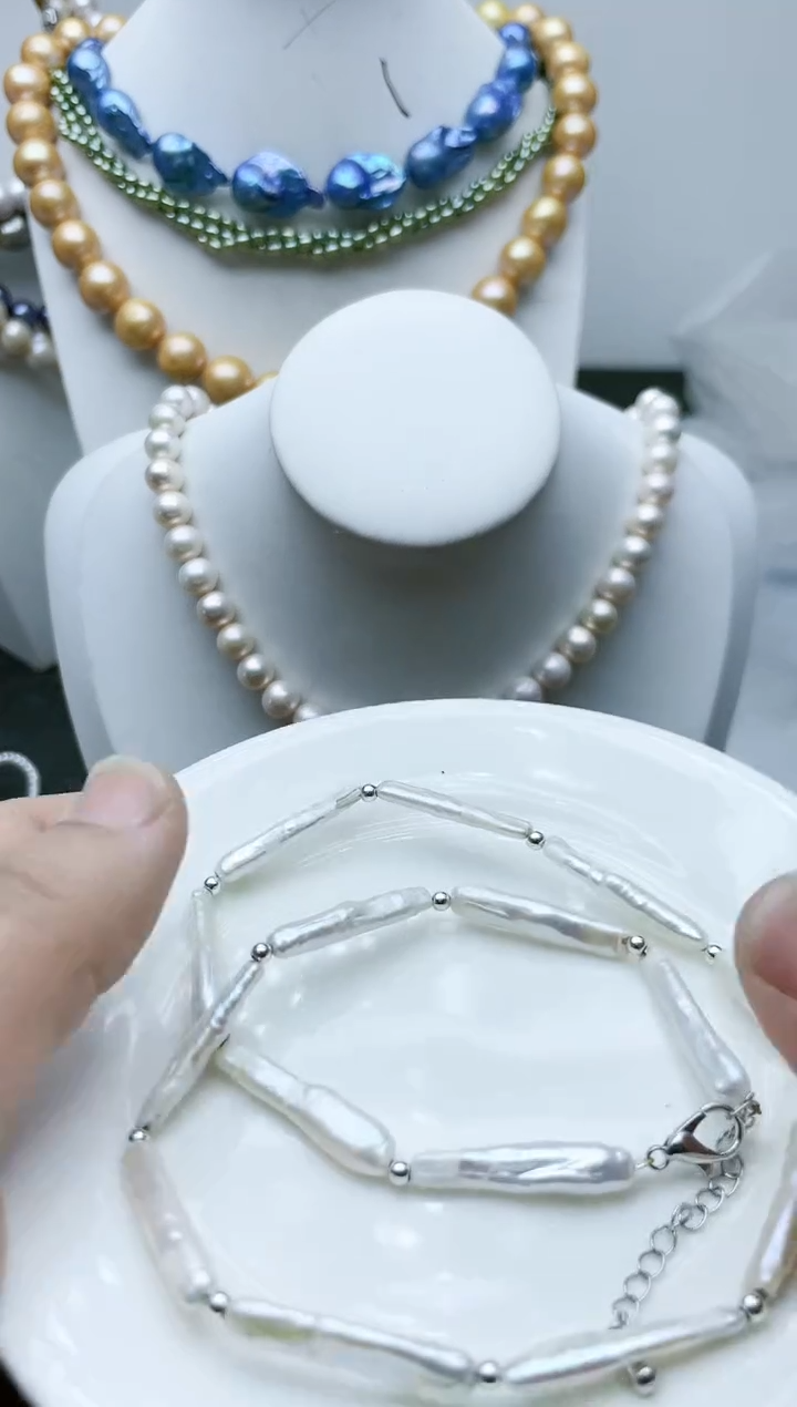 【闪购商品】淡水珍珠颈饰钛钢1