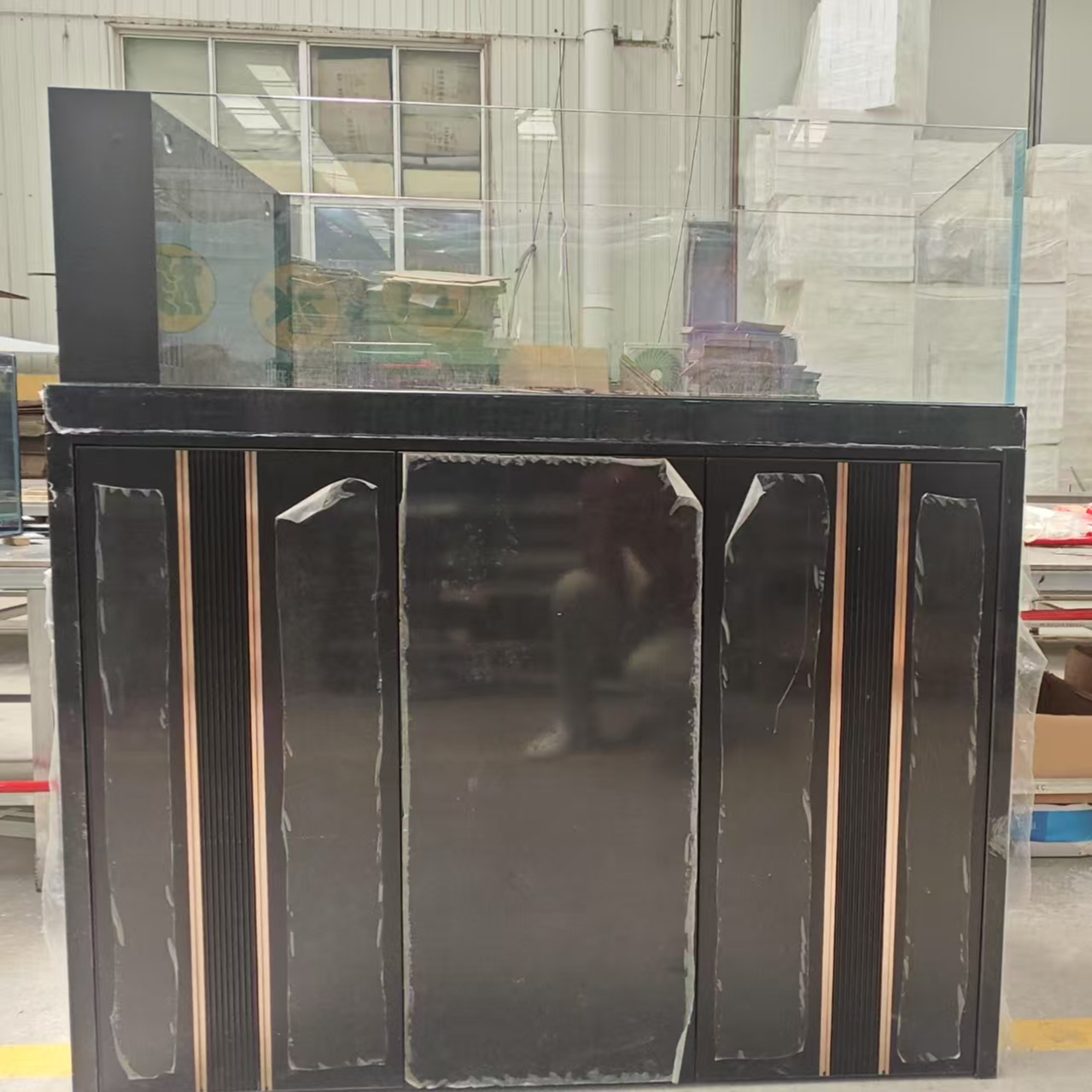 卓鱼金晶超白底滤鱼缸全套带柜