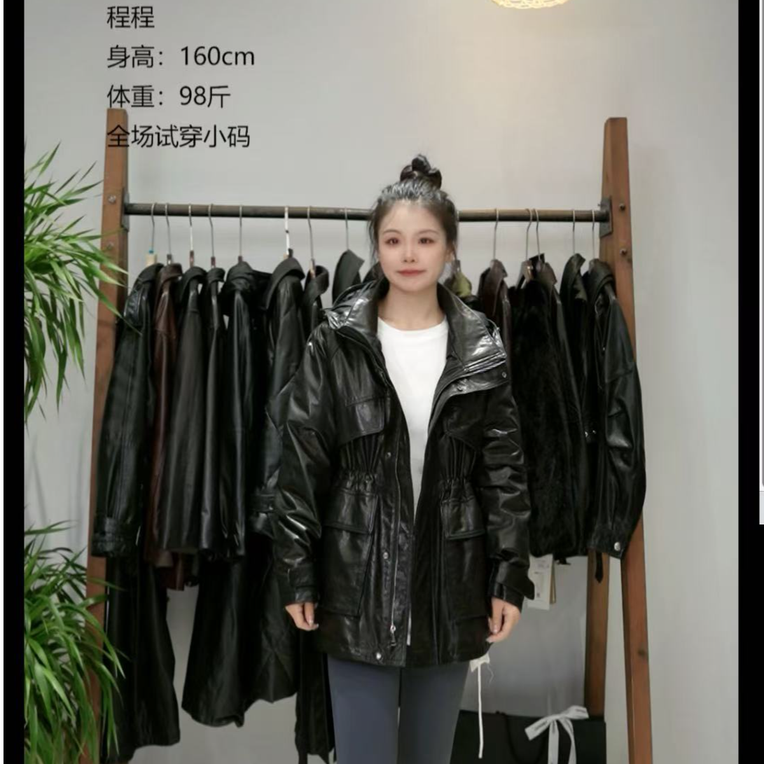 程程【008】牛皮三合一女装外套风衣秋冬新款