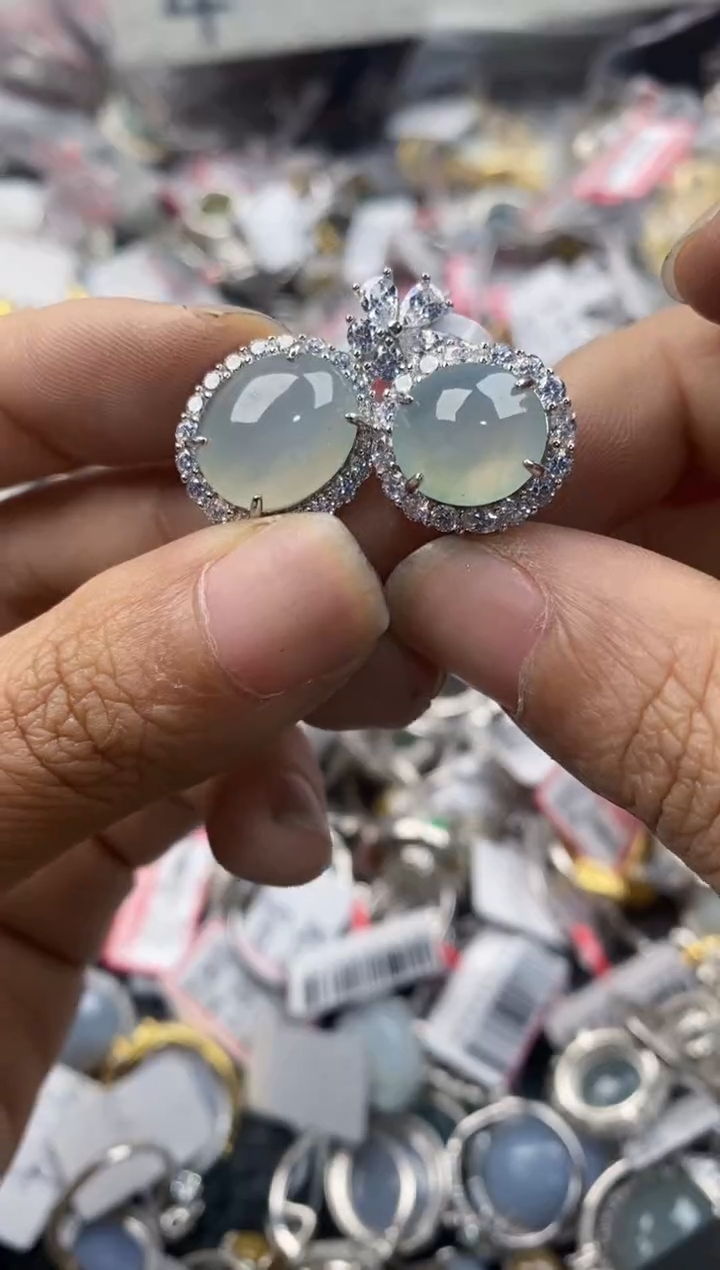 银S925镶嵌戒指翡翠10             3