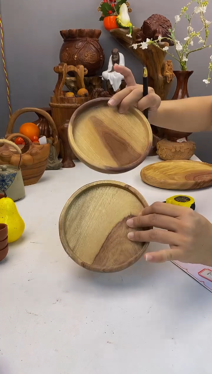 香樟木A3小圆盘2个/组/尺寸15*3