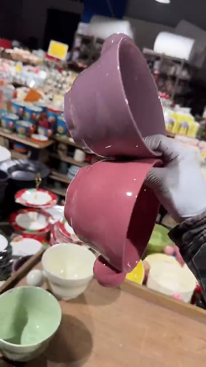 陶瓷2个球球单柄碗微瑕 凑满20元包邮