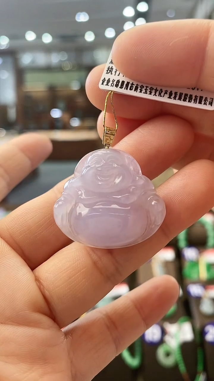 【闪购商品】翡翠颈饰18K金镶嵌佛公