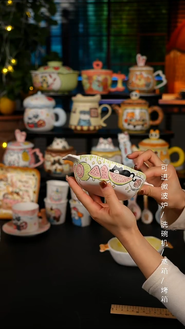 陶瓷便携款景德镇高温釉下彩纯手绘创意瓷