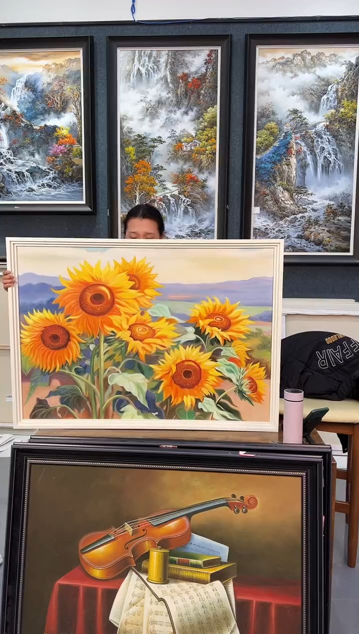 【闪购商品】油画107号手绘油画-70*100*向日葵