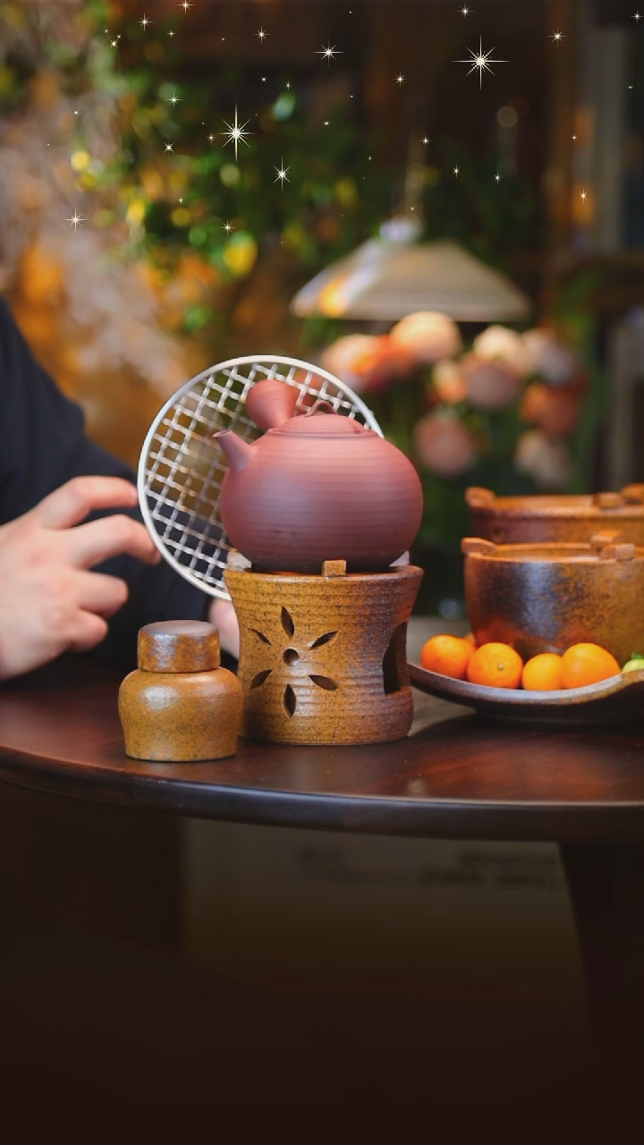【闪购商品】元宝侧把壶+酒精灯+烤盘+折腰