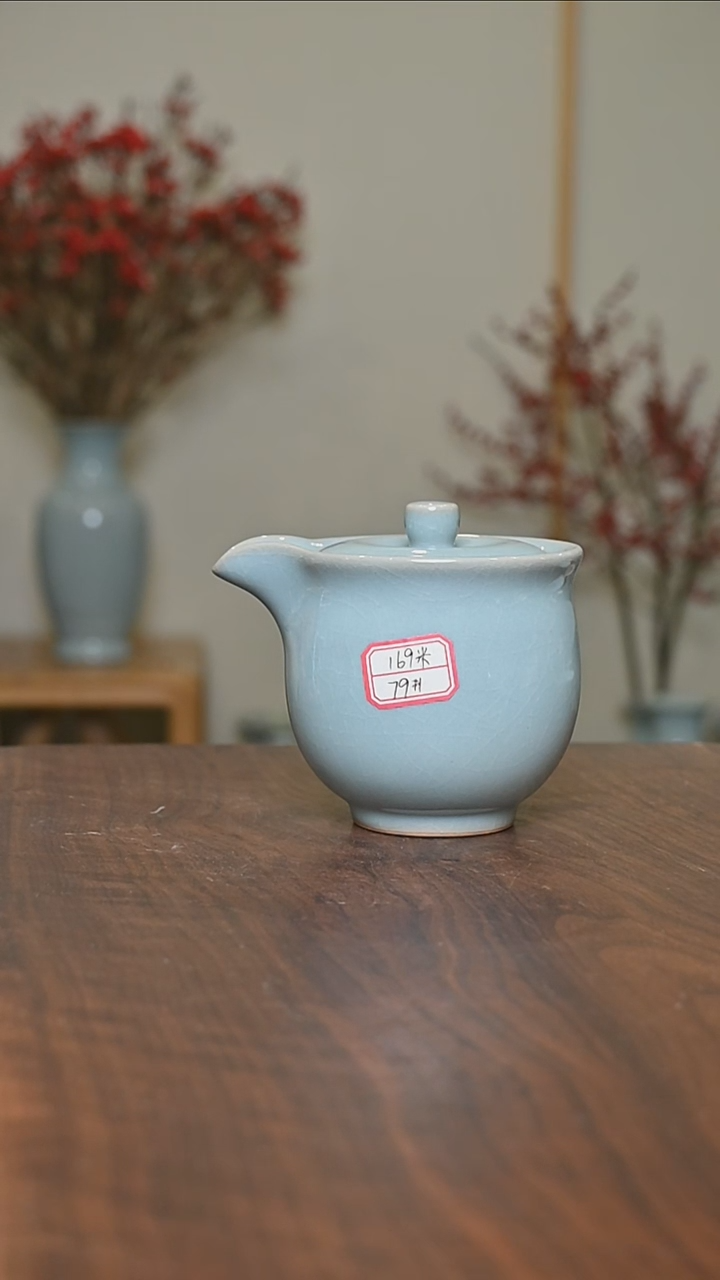 【闪购商品】其他79#微瑕天青釉朱家汝窑手抓壶260毫升