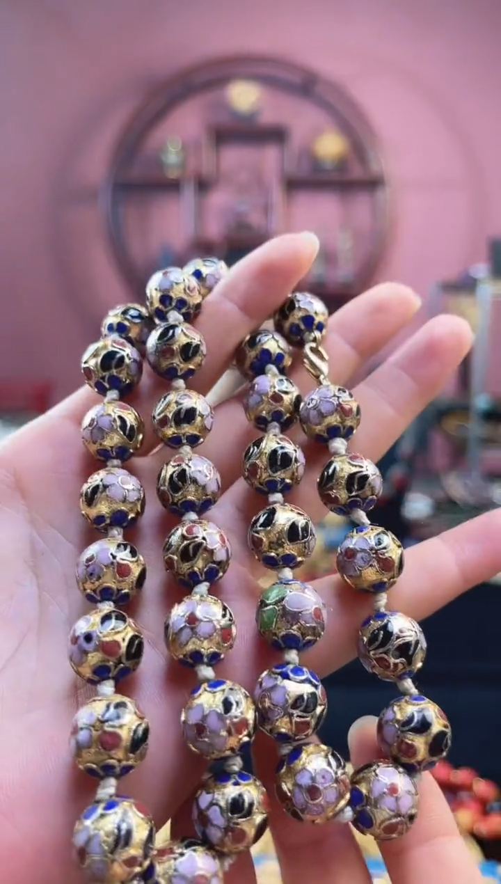 非遗 景泰蓝项链 金地宝蓝 1.2