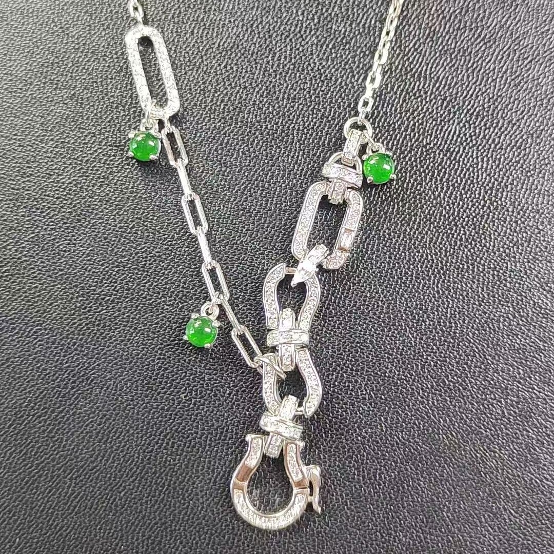 链子925银 设计款国标S925银项链吊坠轻奢气质时尚镶嵌小众