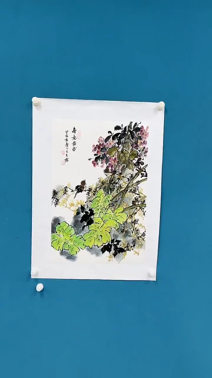 【闪购商品】国画1.16-王夫怀-四尺三开花鸟13