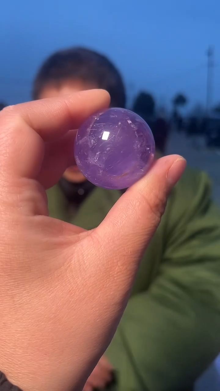 【闪购商品】紫晶水晶球未镶嵌天然多样性发一34mm02