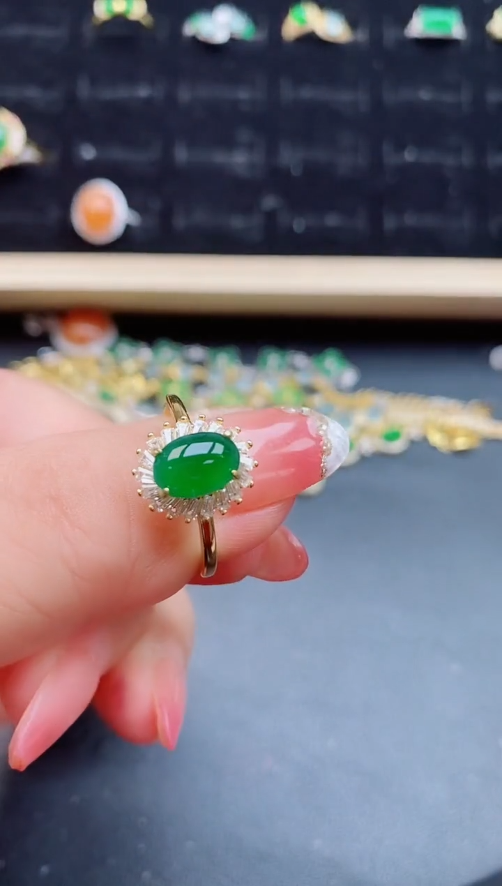 【闪购商品】翡翠戒指银S925镶嵌12112