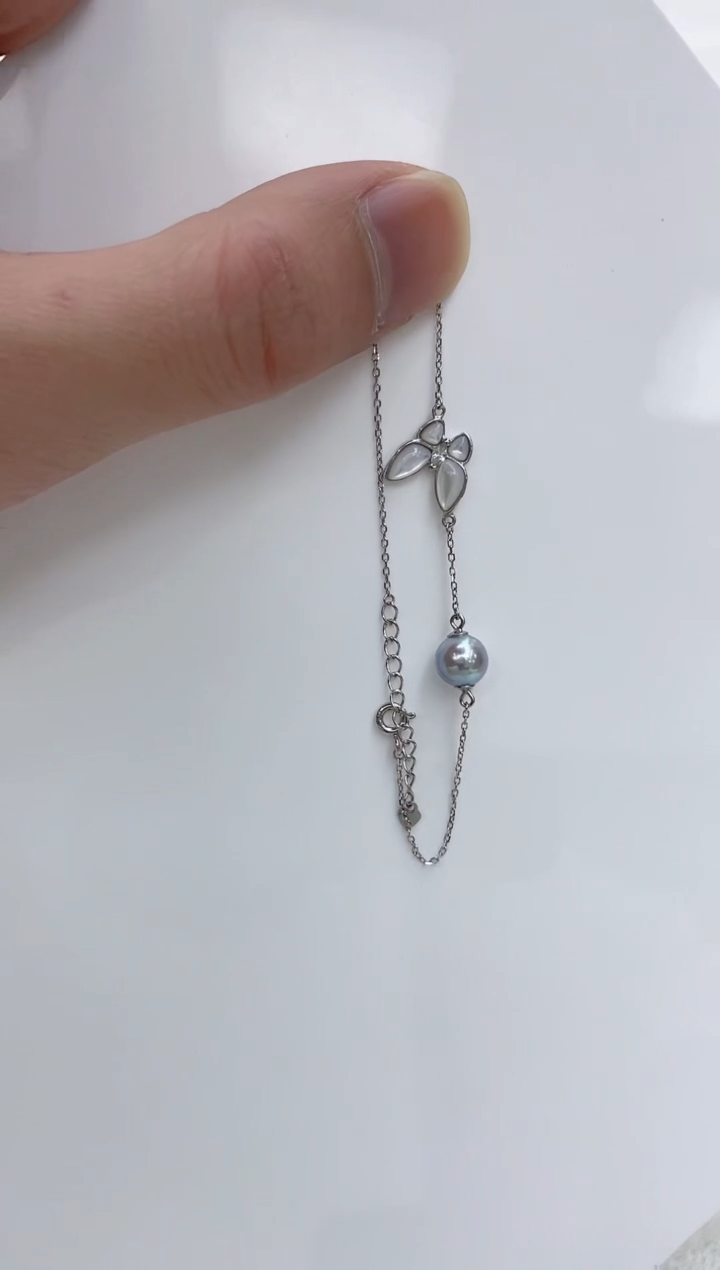 【闪购商品】海水珍珠手链银S925镶嵌海水珍珠手链