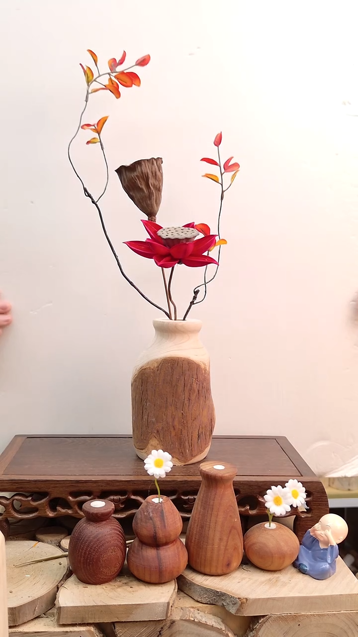 木实木花瓶 一物一拍