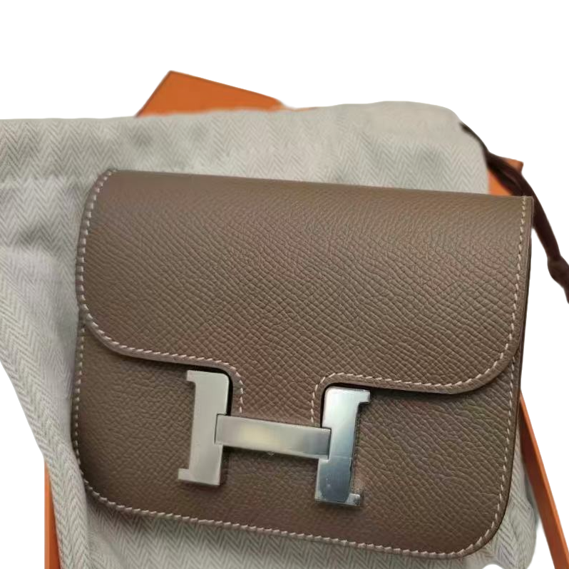 99新 Hermes/爱马仕  康康 slim 大象灰 银扣 e皮 U刻