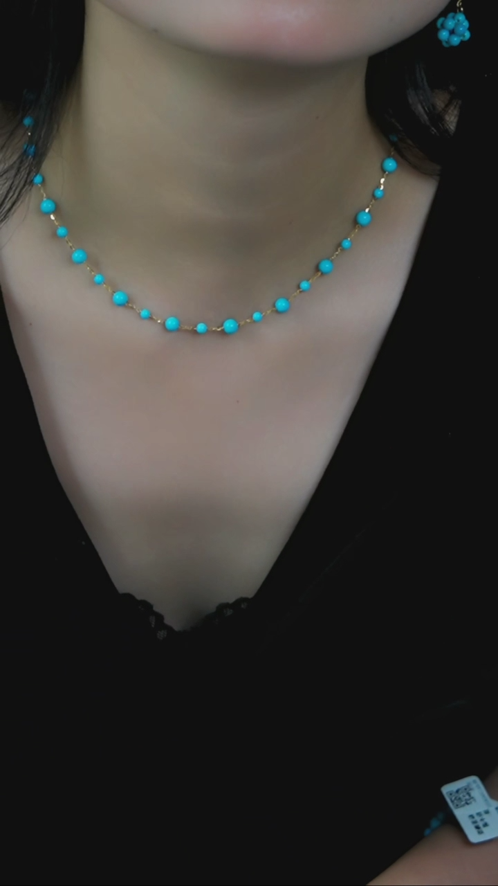 【闪购商品】绿松石项链18K金镶嵌发货一件