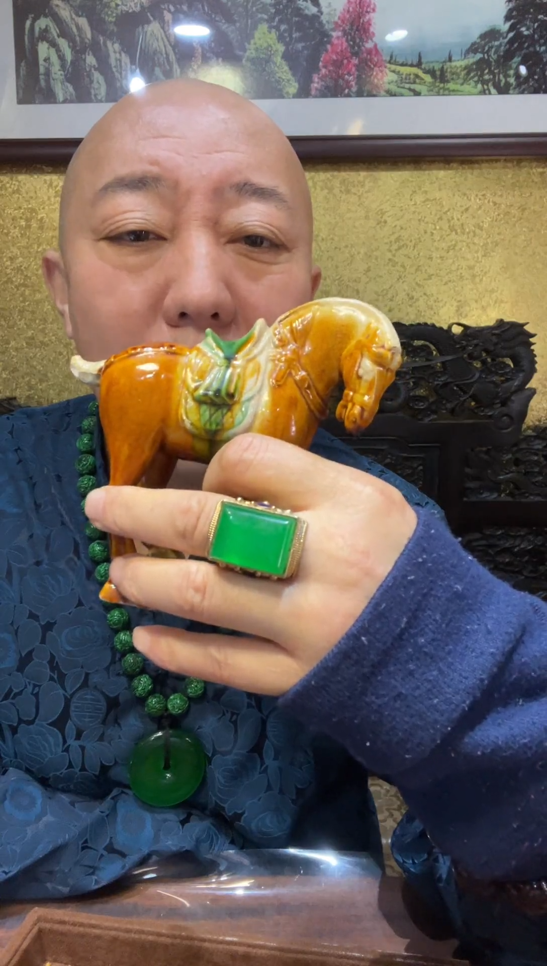 三彩马摆件喜欢拍