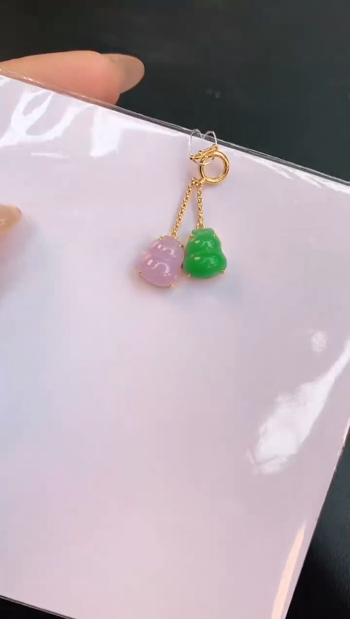 【闪购商品】翡翠颈饰18K金镶嵌赠礼盒证书 珍珍