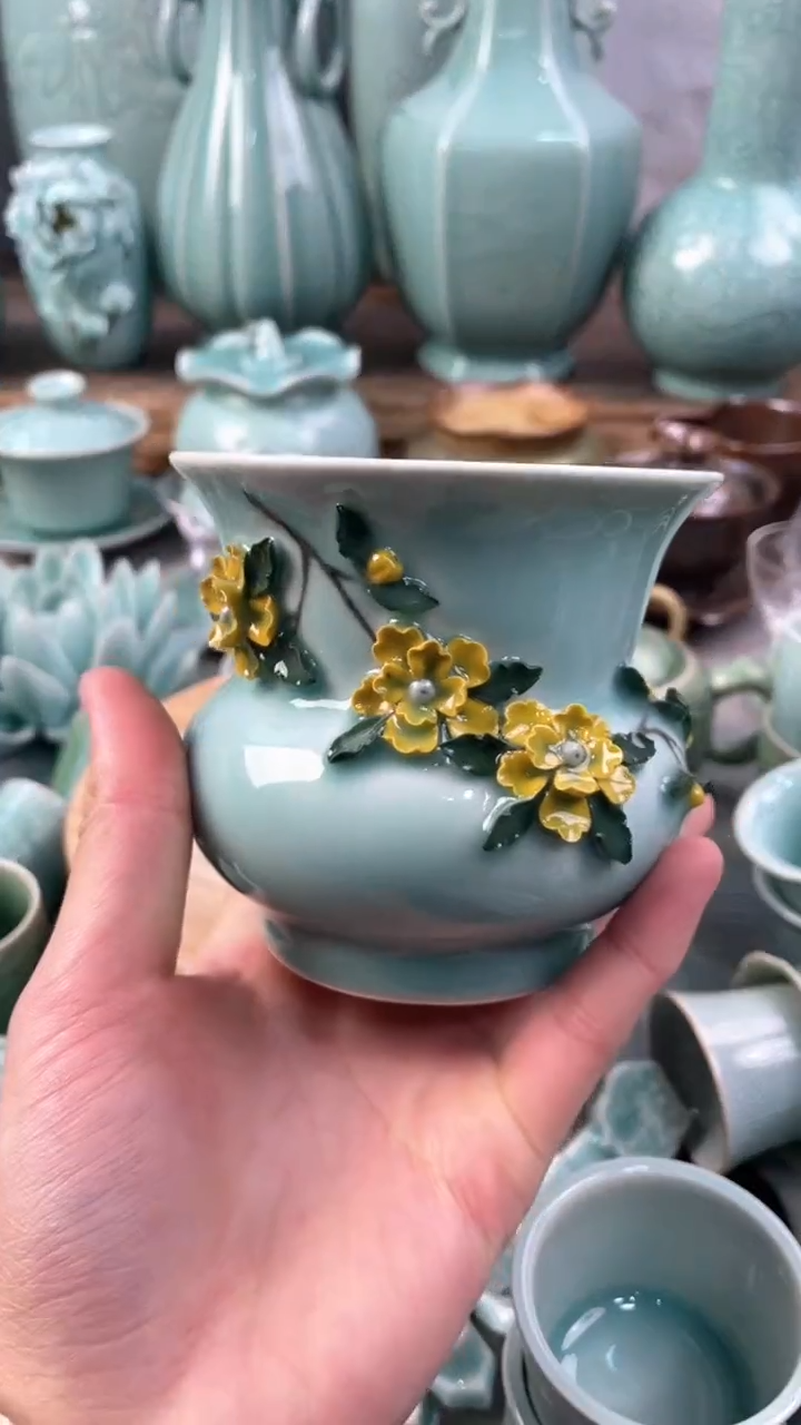 【闪购商品】捏花 特价 微瑕 慧仙青瓷