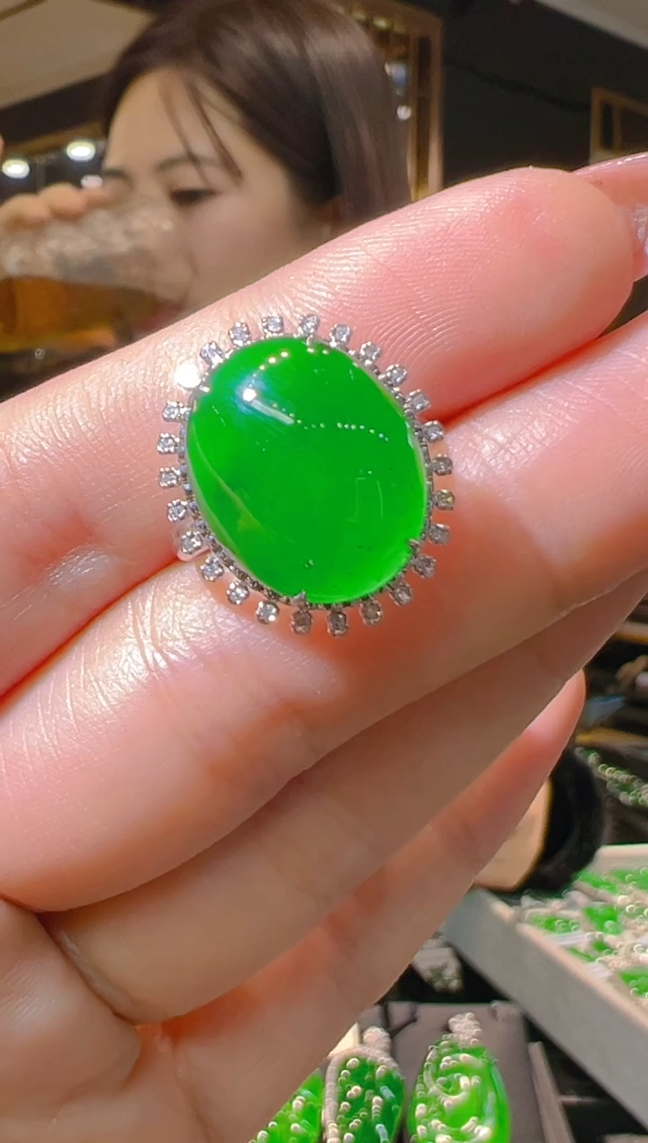 【闪购商品】翡翠戒指18K金镶嵌050    （多样性发货）