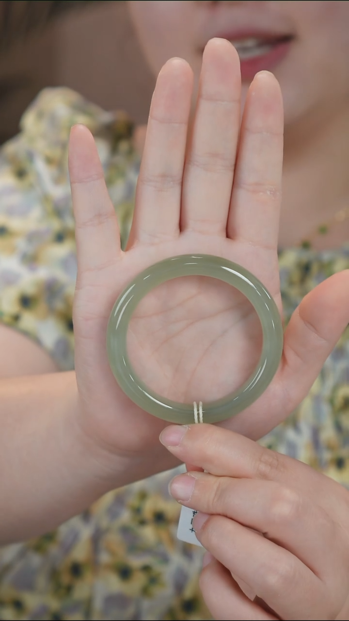 和田玉手镯未镶嵌95【柚子来啦】和田玉拍一发一53