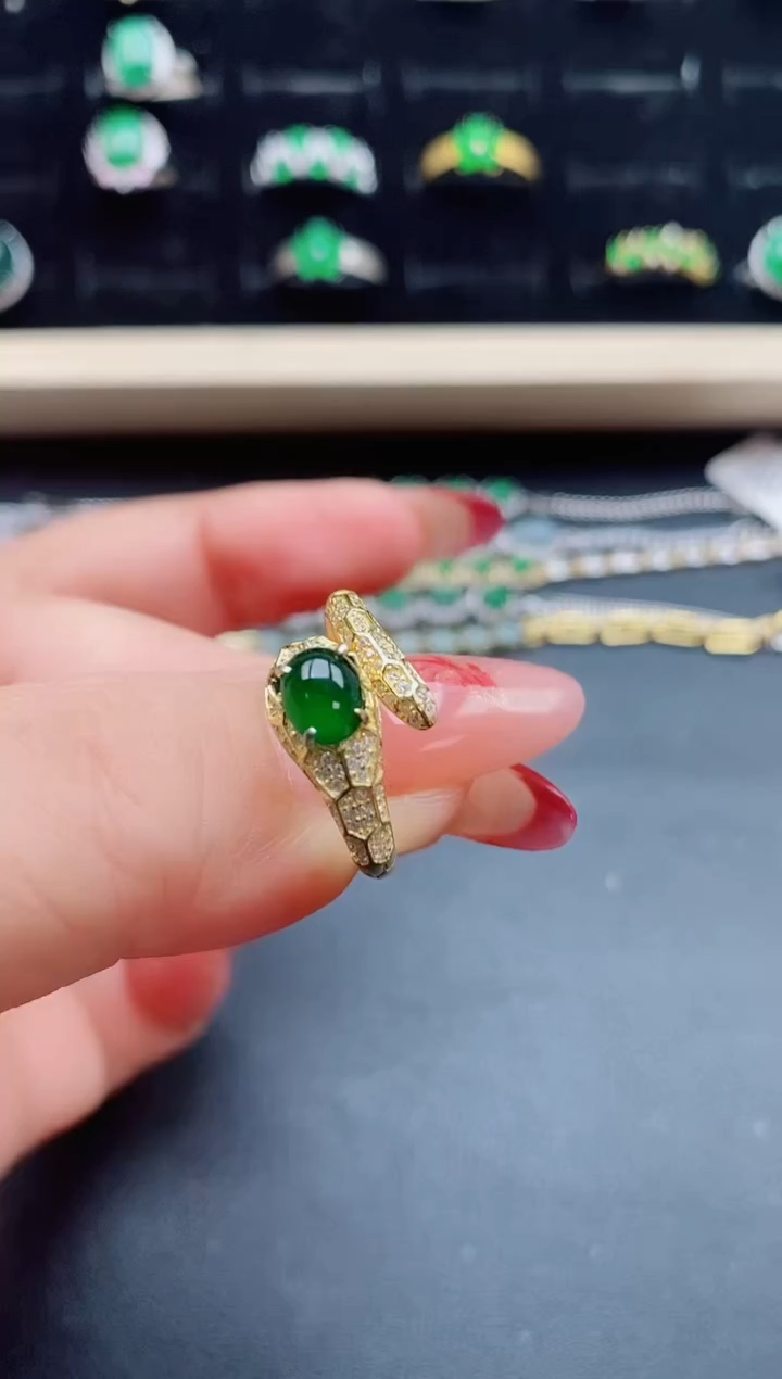 【闪购商品】翡翠戒指银S925镶嵌321321