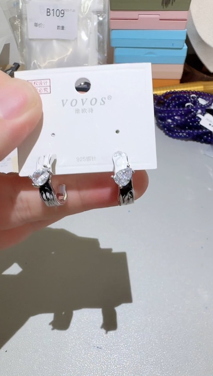 铜合金合成立方氧化锆925银芬*B47