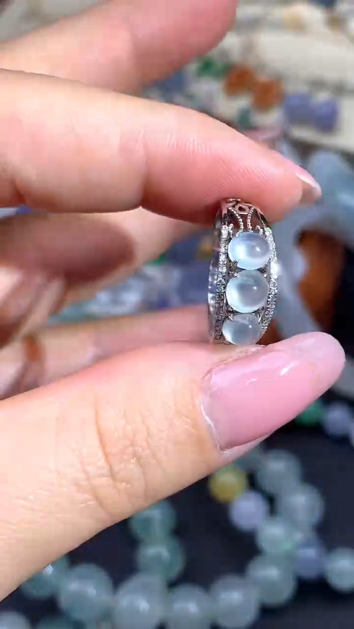 【闪购商品】翡翠戒指18K金镶嵌17-天然翡翠