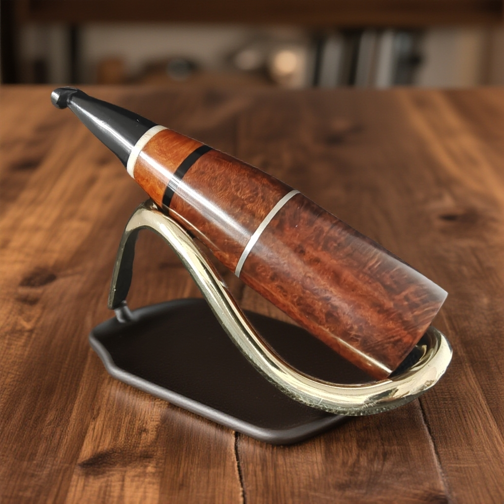 新款手工石楠木鱼雷烟斗硫化橡胶斗嘴3毫米烟道