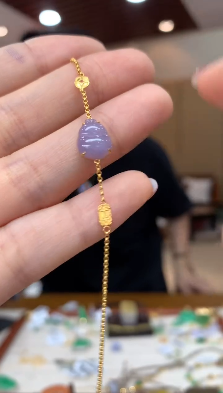 18K金镶嵌手链翡翠手链