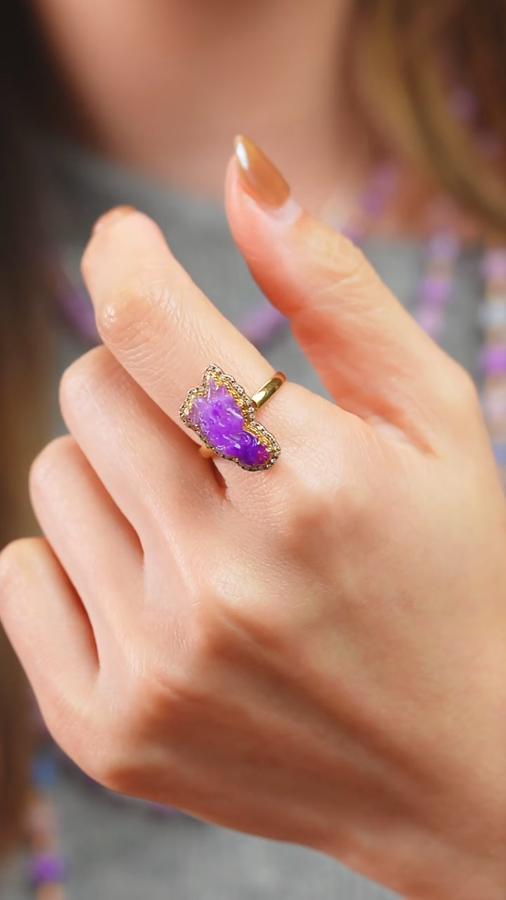 18K金镶嵌苏纪石（舒俱来）戒指42