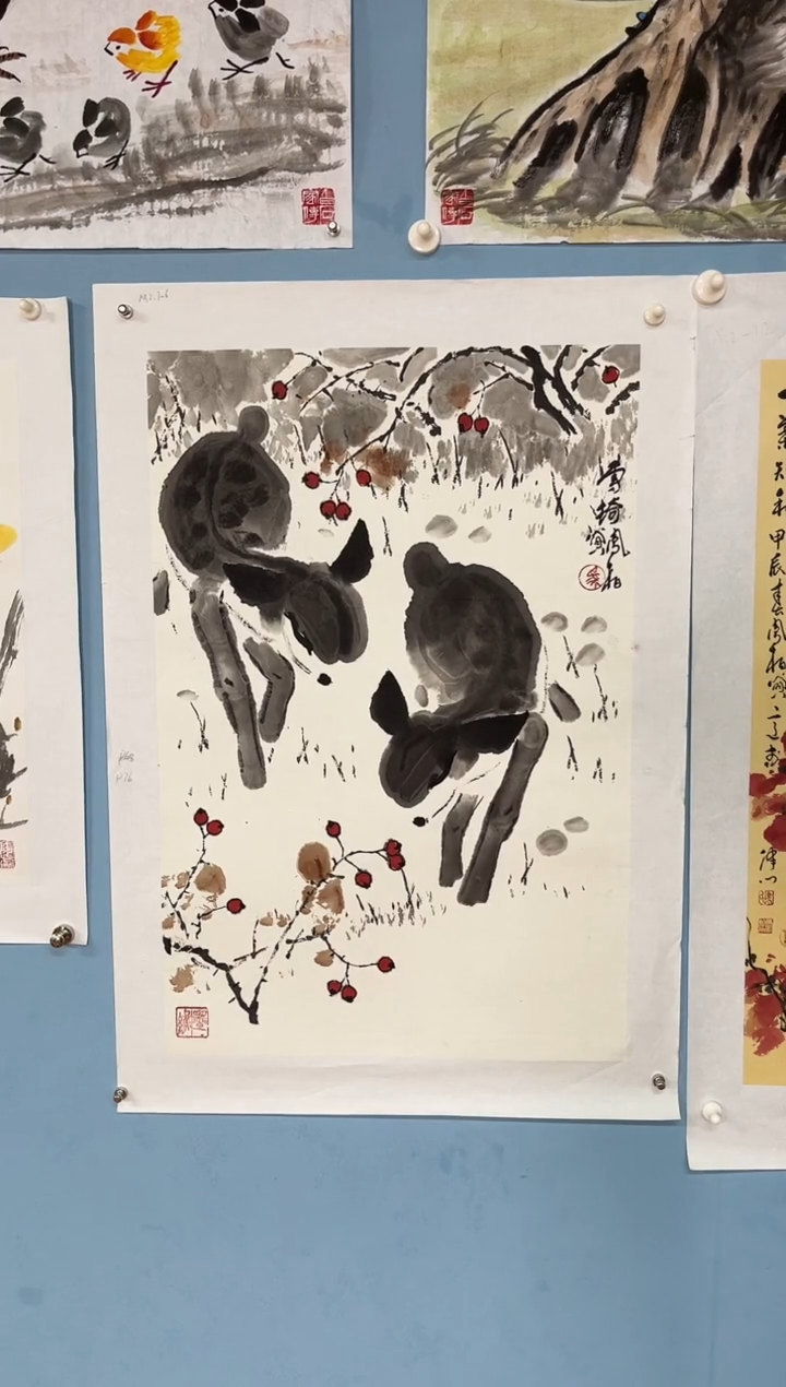 国画润*马凤柏小鹿图2.7平尺