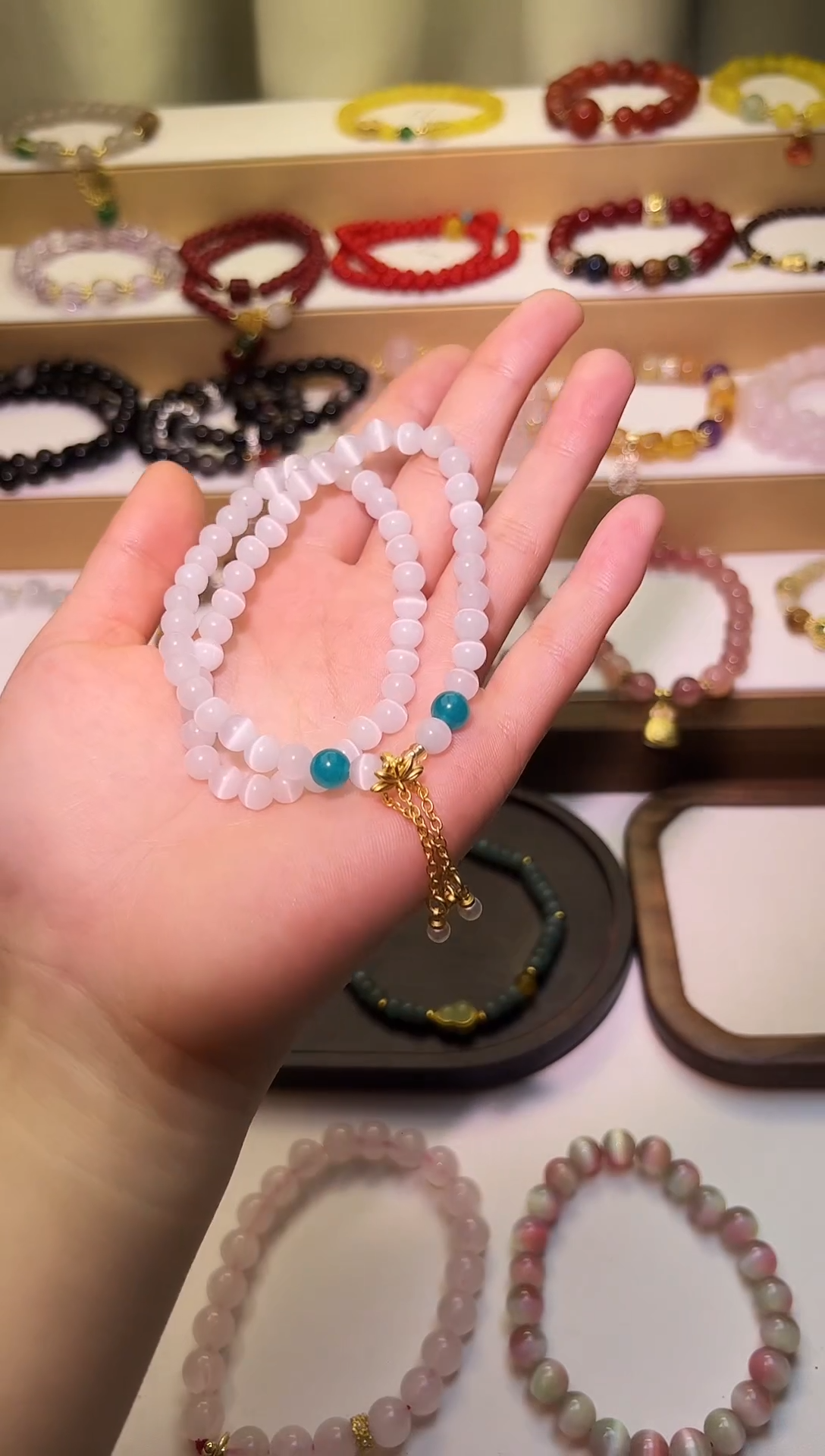 【闪购商品】石英质玉手串未镶嵌猫眼手串