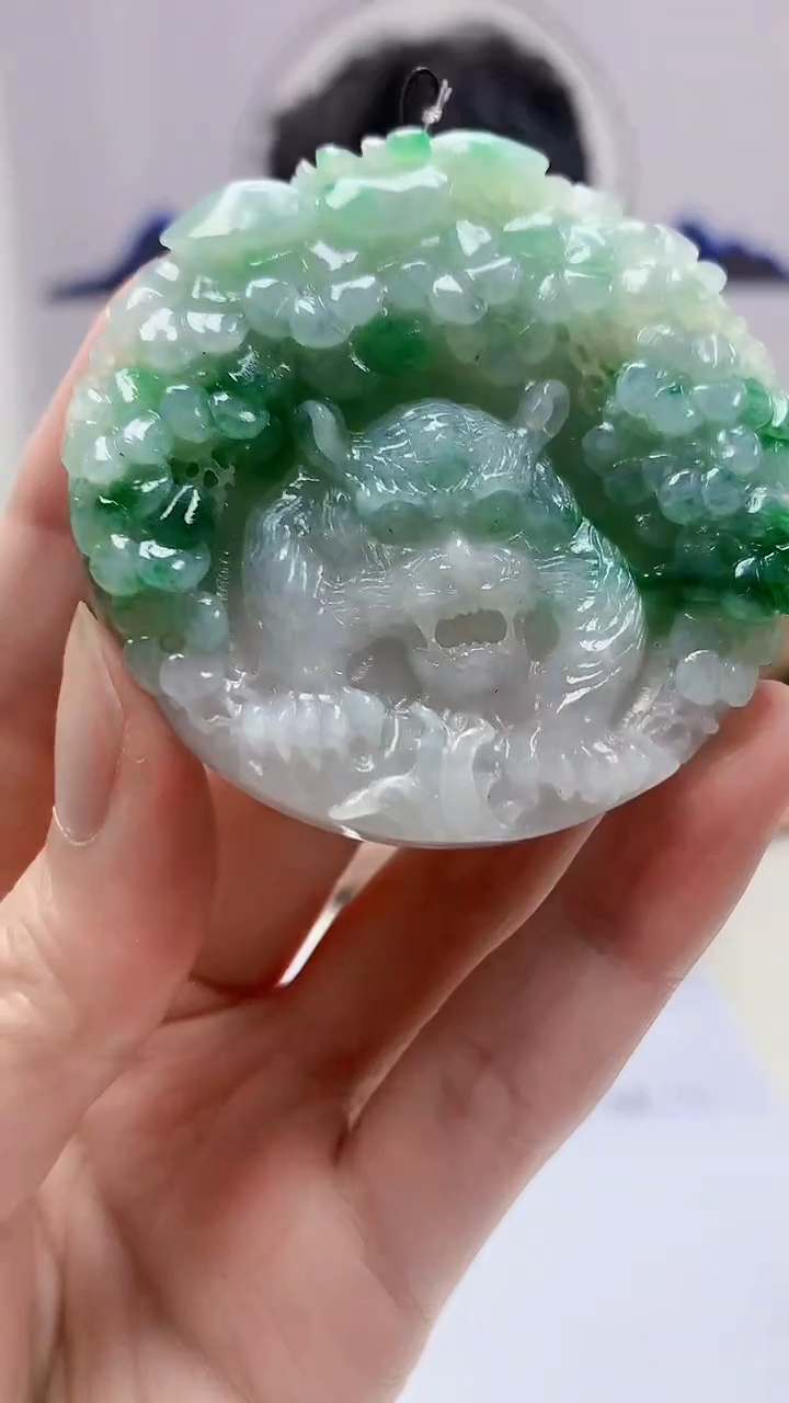 【闪购商品】定制翡翠未镶嵌4688zm-毛货挂件虎牌146