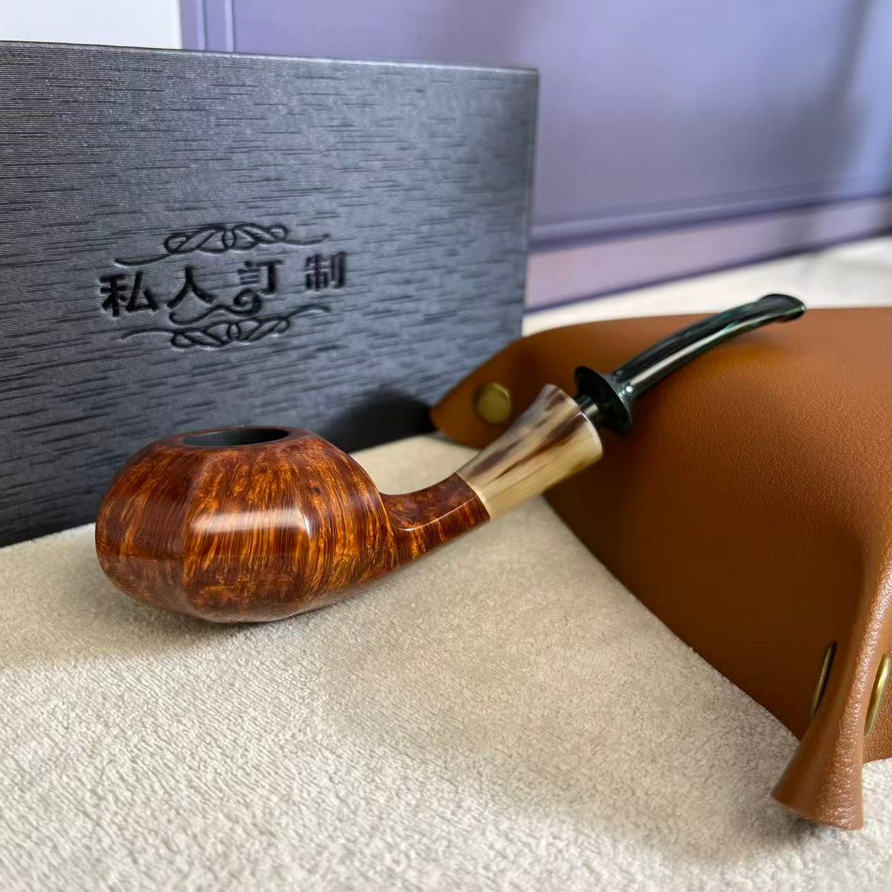 八面灯笼石楠木烟斗手工斗3毫米烟道肯特线条大师经典器型老料子
