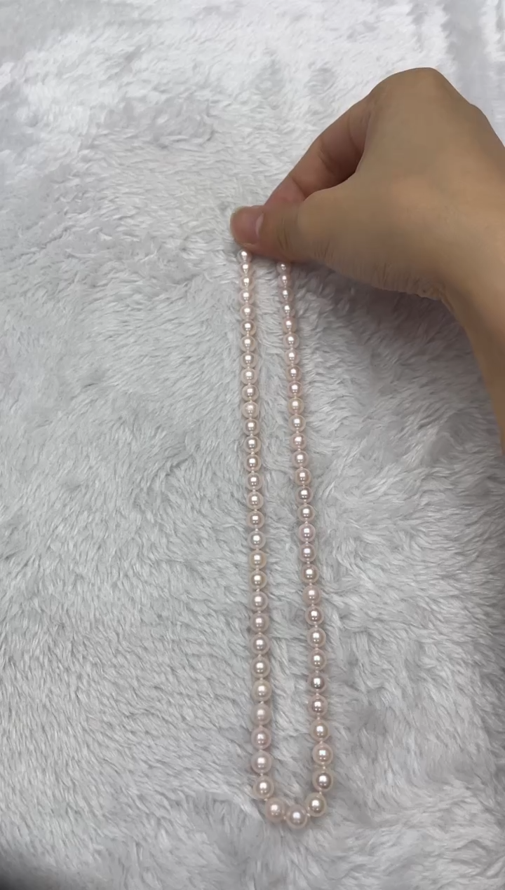 海水珍珠银S925镶嵌项链AK6.5-7mm