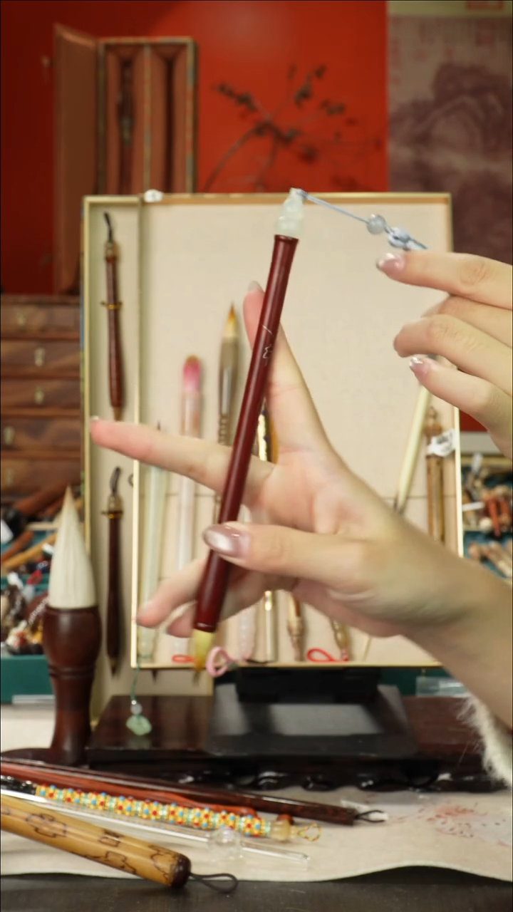 45号闪孤品高货毛笔链接 清水试笔 蘸墨不退