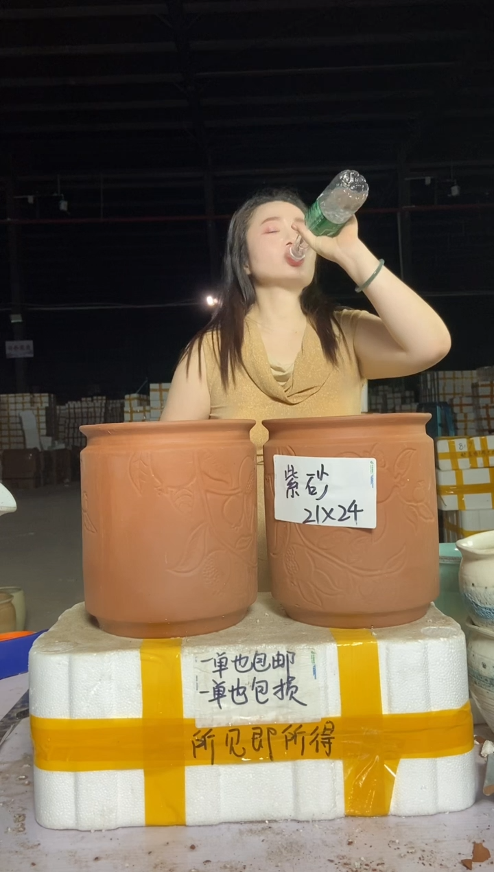 宜兴紫砂粗陶花盆21/24