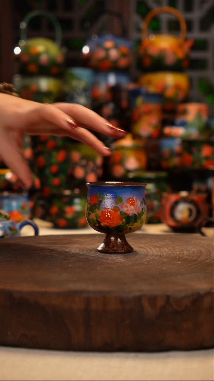 紫砂油画手绘釉下彩